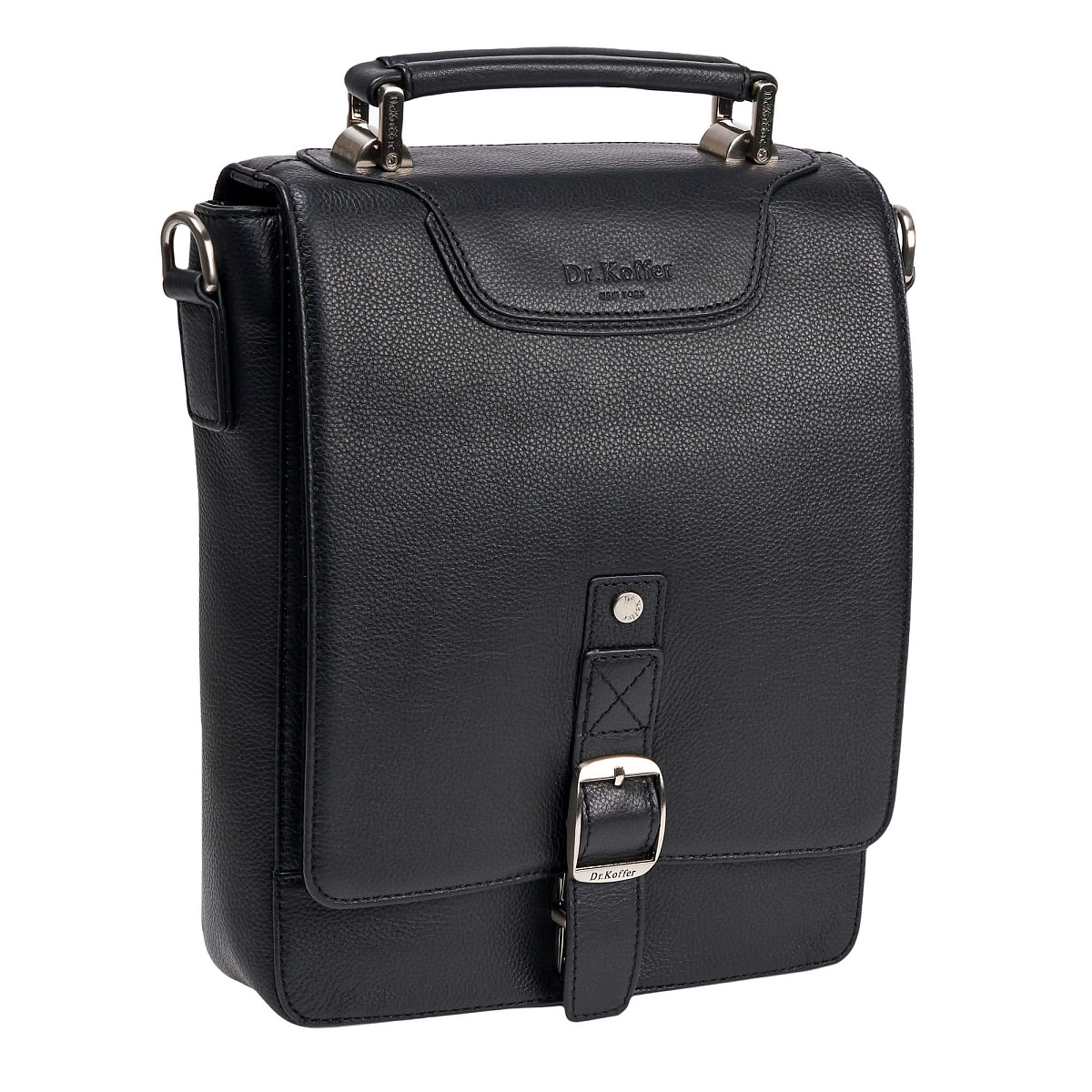 Сумка через плечо Dr.Koffer из натуральной кожи черная