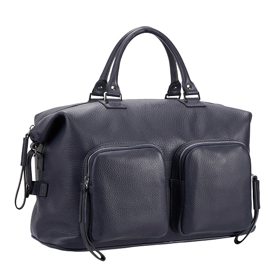 Сумка дорожная Dr.Koffer из натуральной кожи синяя