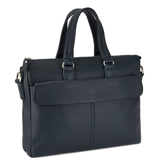 Деловая сумка Dr.Koffer из натуральной кожи синяя