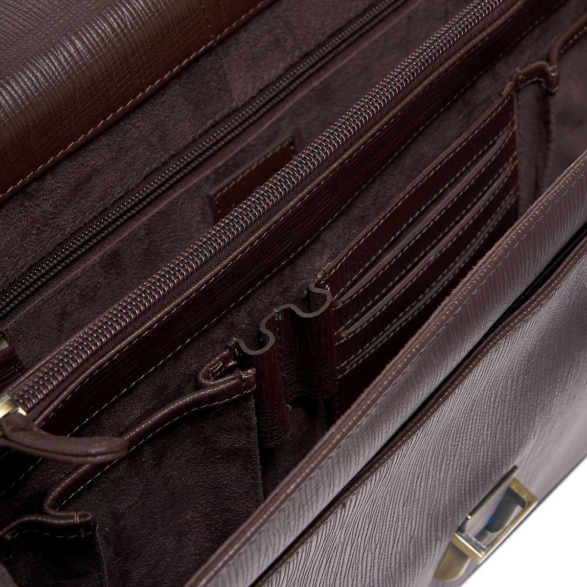 Портфель Dr.Koffer из натуральной кожи темно-коричневый