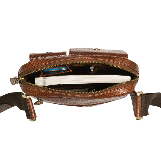 Сумка через плечо Dr.Koffer из натуральной кожи коричневая