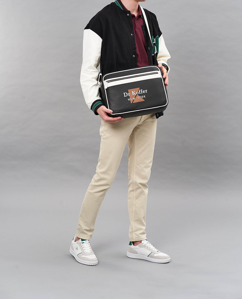 Сумка через плечо Dr.Koffer из натуральной кожи черная