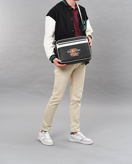 Сумка через плечо Dr.Koffer из натуральной кожи черная