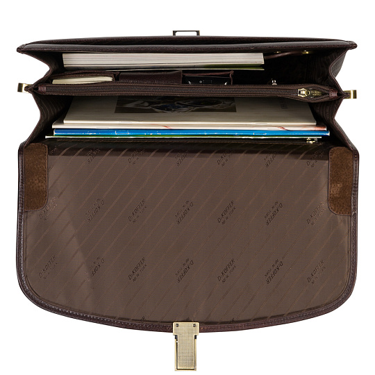 Портфель Dr.Koffer из натуральной кожи темно-коричневый