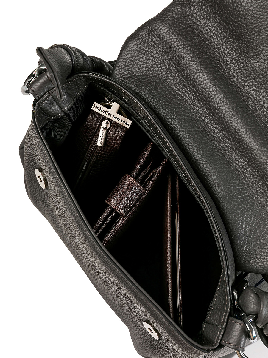 Женская сумка Dr.Koffer из натуральной кожи серая