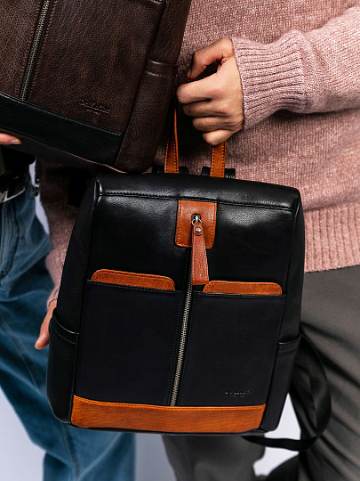 Рюкзак Dr. Koffer из натуральной кожи черный