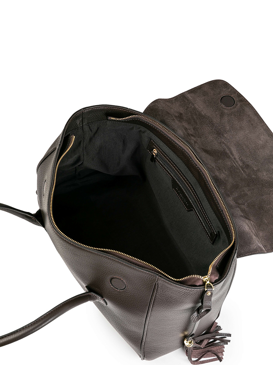 Женская сумка Dr.Koffer из натуральной кожи темно-коричневая