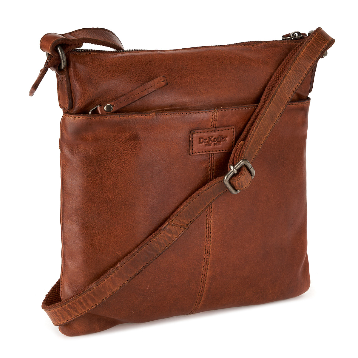 Сумка через плечо Dr.Koffer из натуральной кожи коричневая
