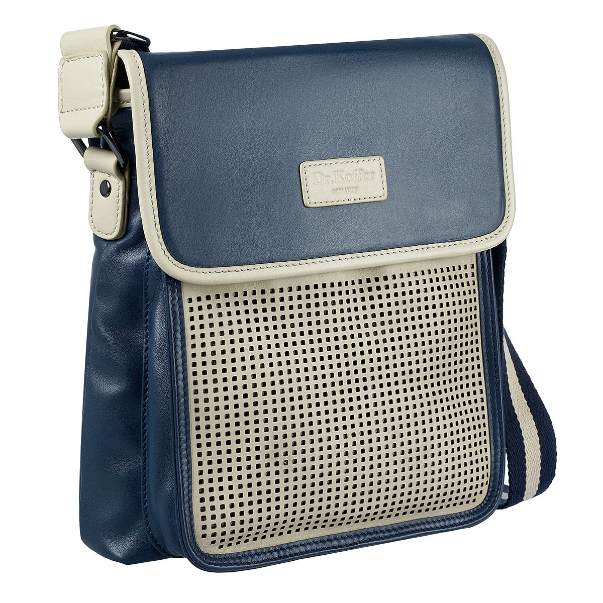 Сумка через плечо Dr.Koffer из натуральной кожи синяя