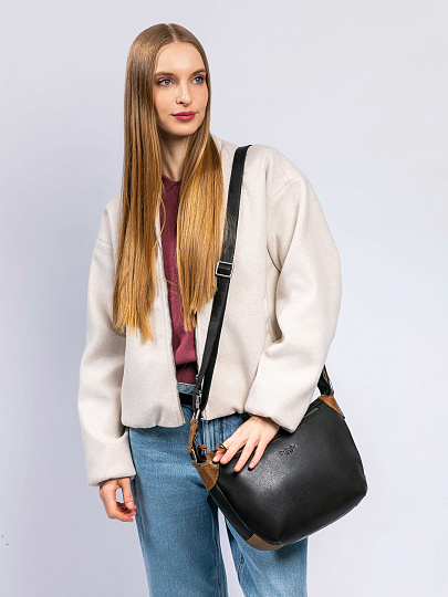 Сумка через плечо Dr. Koffer из натуральной кожи черная