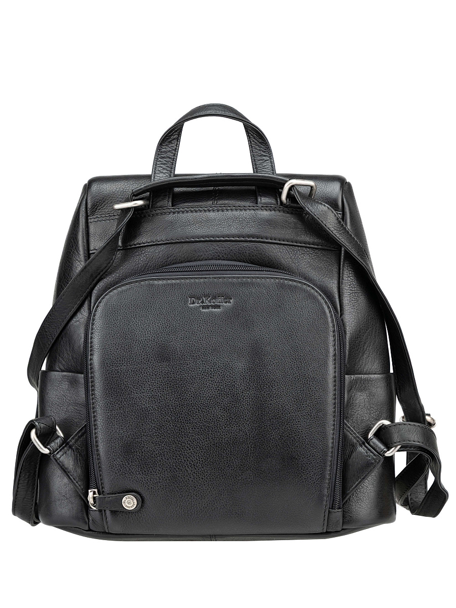 Сумка-рюкзак Dr. Koffer из натуральной кожи черная