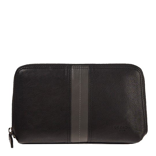 Сумка барсетка из натуральной кожи Dr. Koffer черная