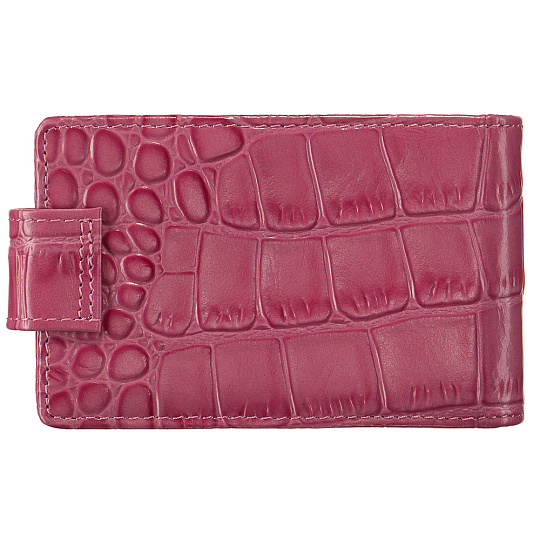 Визитница Dr.Koffer из натуральной кожи розовая