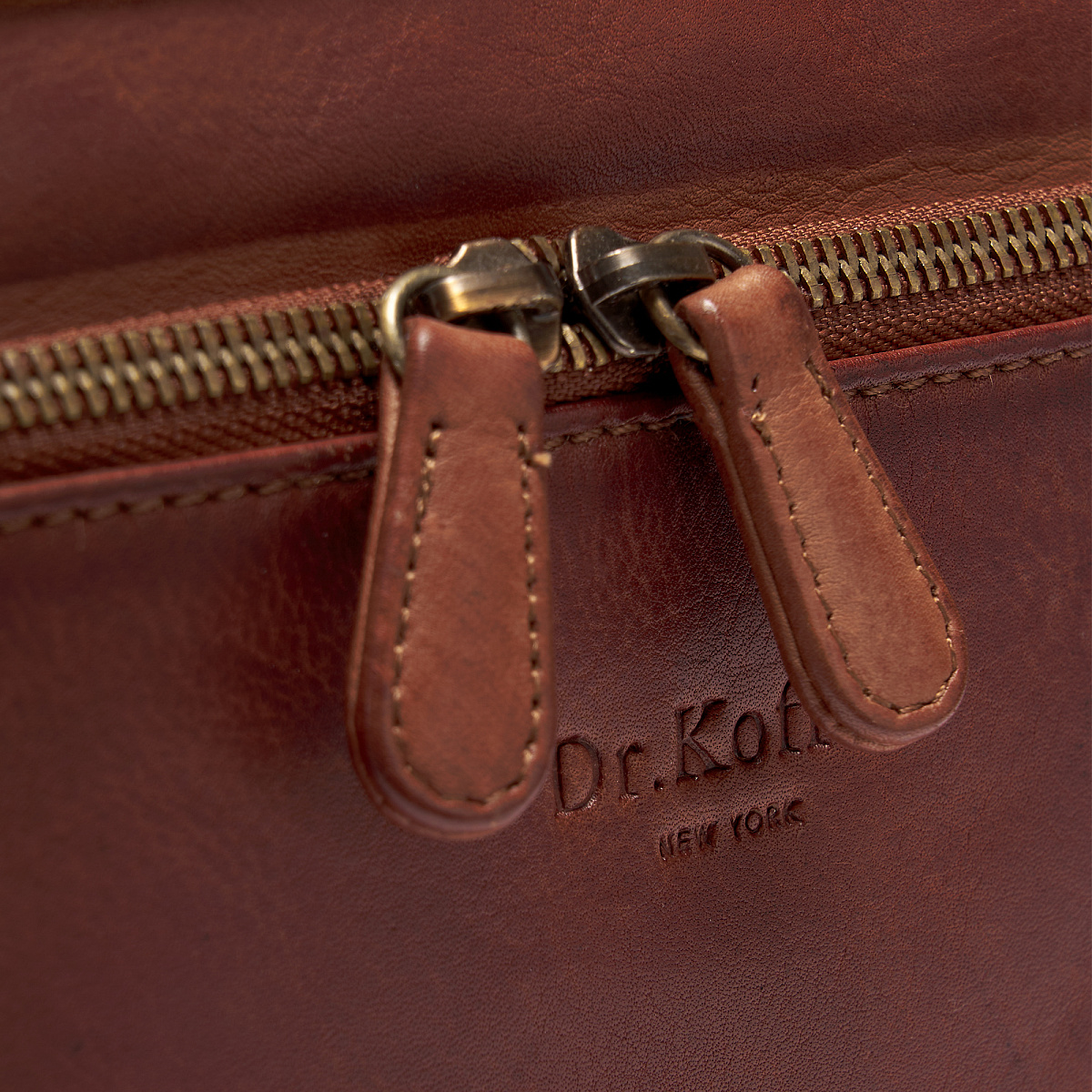Деловая сумка Dr.Koffer из натуральной кожи коричневая