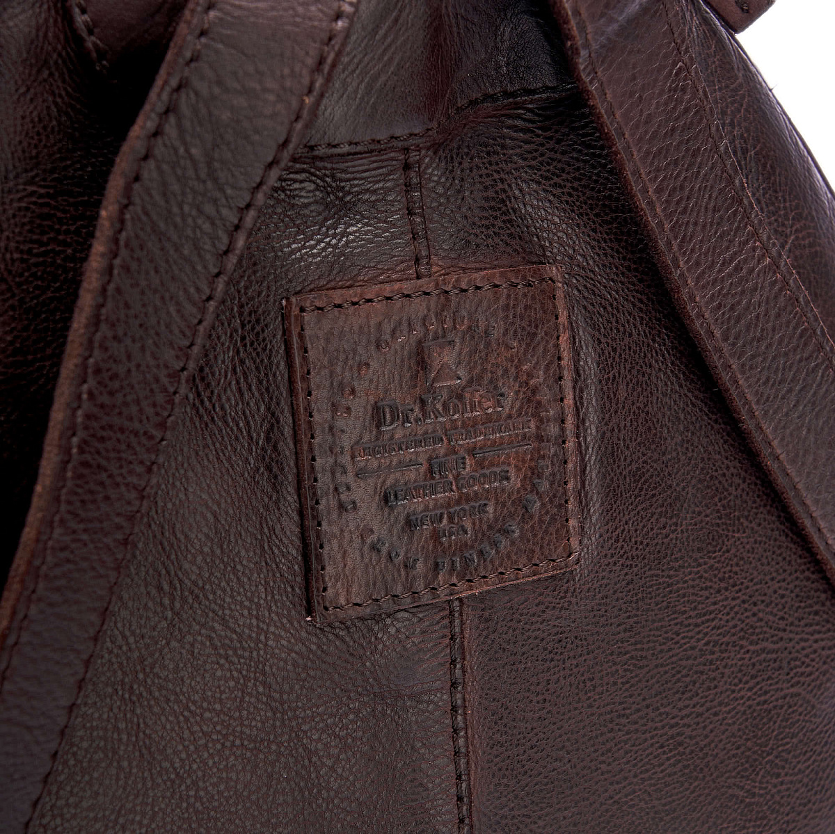 Рюкзак Dr.Koffer из натуральной кожи темно-коричневый