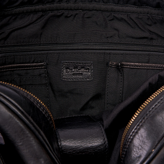 Деловая сумка Dr.Koffer из натуральной кожи черная