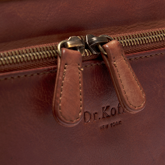 Деловая сумка Dr.Koffer из натуральной кожи коричневая