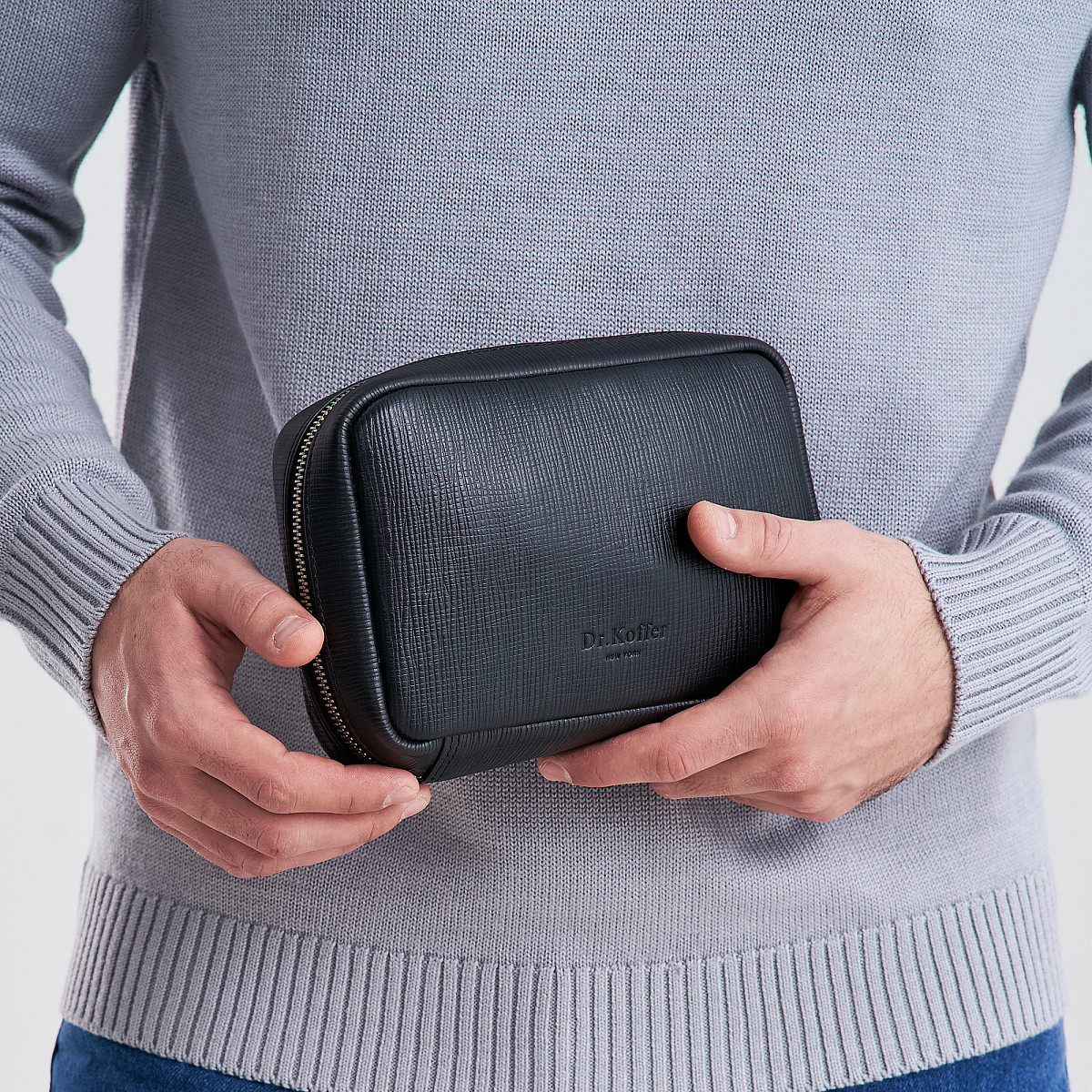 Несессер Dr. Koffer из натуральной кожи черный