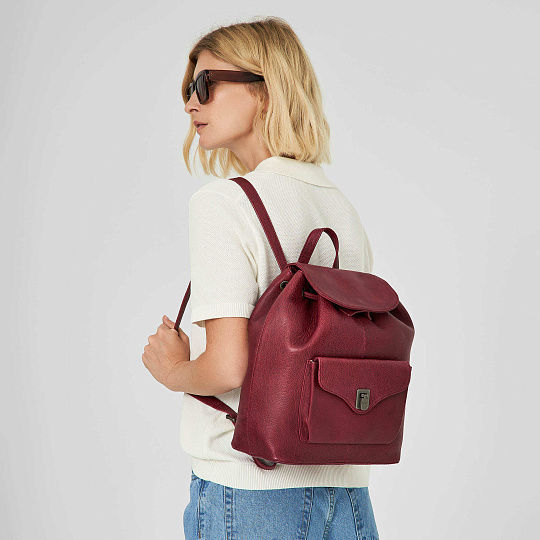 Рюкзак Dr.Koffer из натуральной кожи бордовый