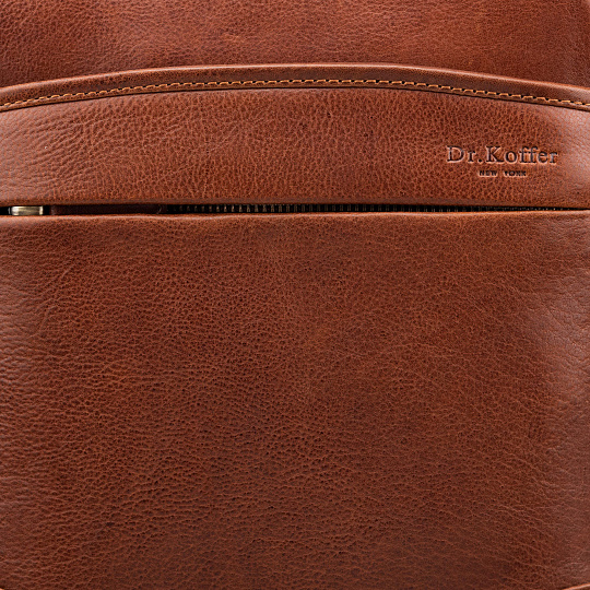 Сумка через плечо Dr.Koffer из натуральной кожи коричневая