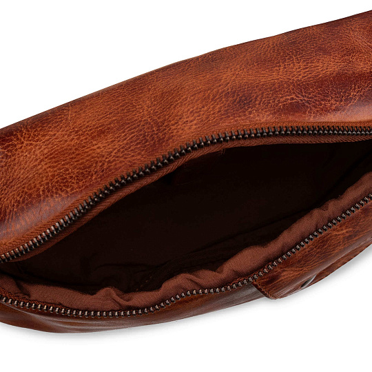 Сумка на пояс Dr. Koffer из натуральной кожи коричневая