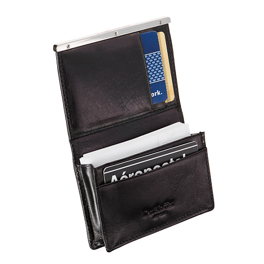 Визитница Dr.Koffer из натуральной кожи черная