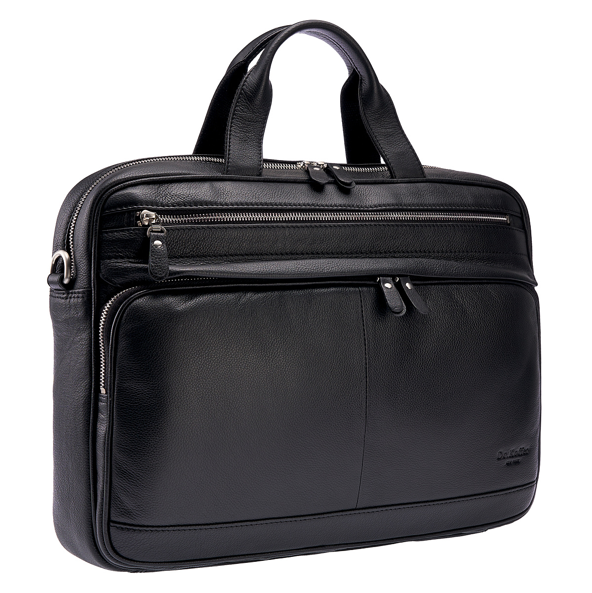 Деловая сумка Dr.Koffer из натуральной кожи черная