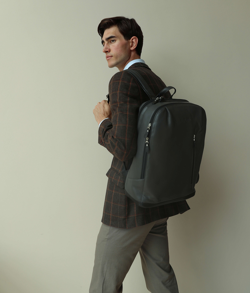 Рюкзак Dr.Koffer из натуральной кожи серый