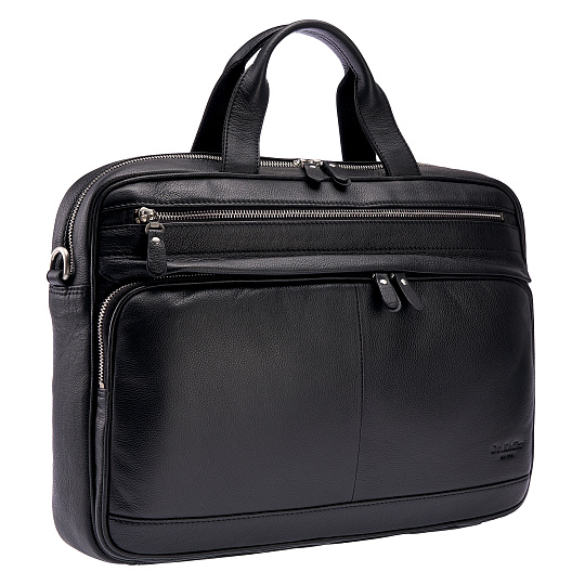 Деловая сумка Dr.Koffer из натуральной кожи черная