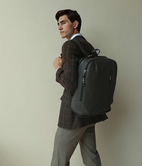 Рюкзак Dr.Koffer из натуральной кожи серый