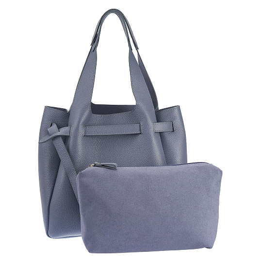 Женская сумка Dr. Koffer из натуральной кожи серая