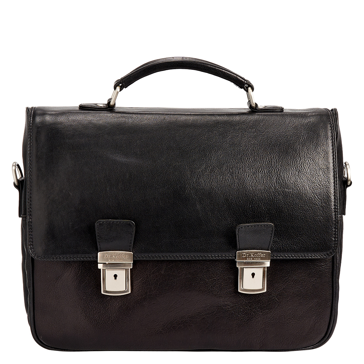 Портфель Dr.Koffer из натуральной кожи черный