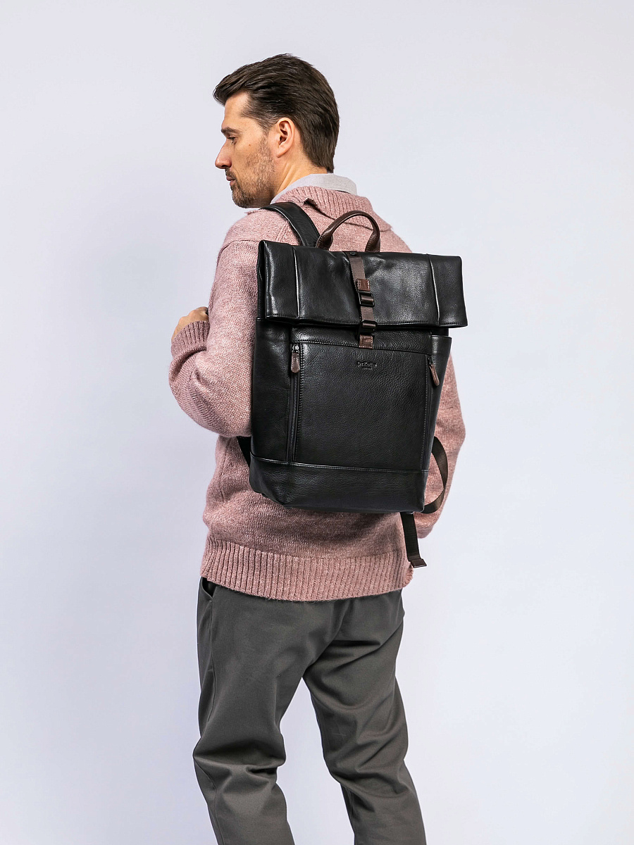 Рюкзак Dr. Koffer из натуральной кожи черный