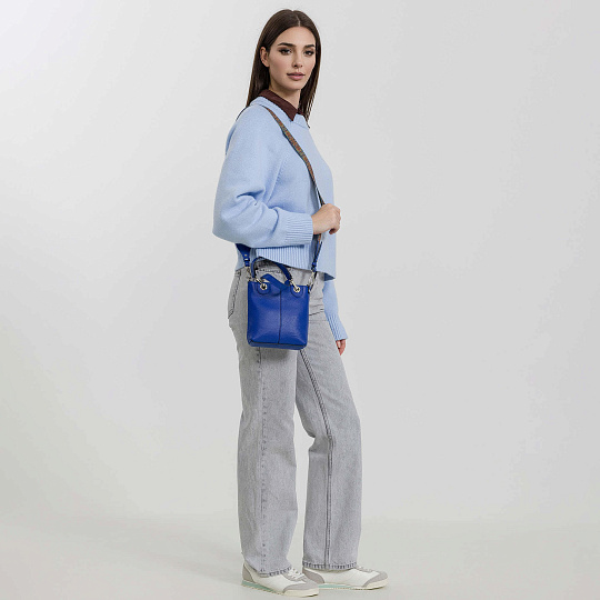 Женская сумка Dr. Koffer из натуральной кожи синяя