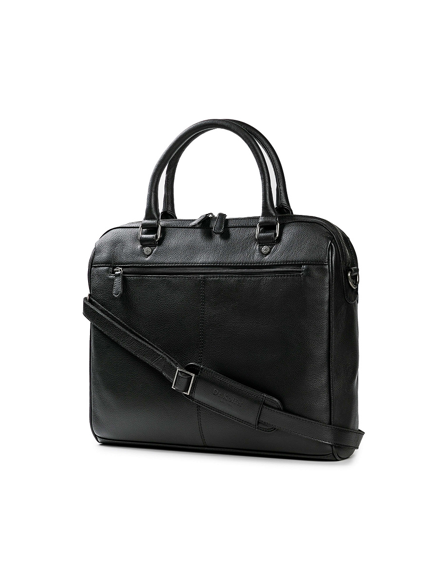 Деловая сумка Dr.Koffer из натуральной кожи черная
