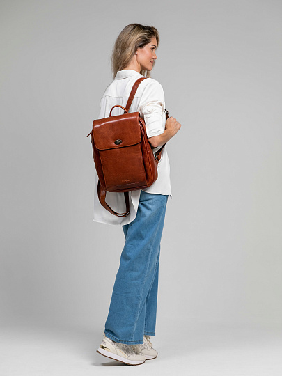 Рюкзак Dr.Koffer из натуральной кожи светло-коричневый