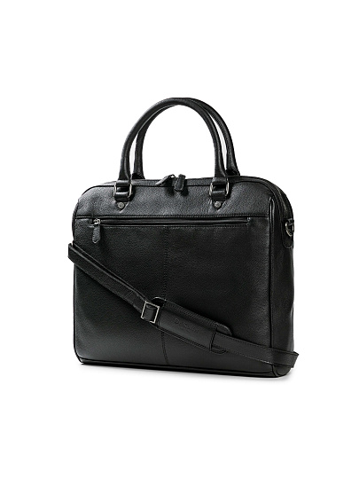 Деловая сумка Dr.Koffer из натуральной кожи черная