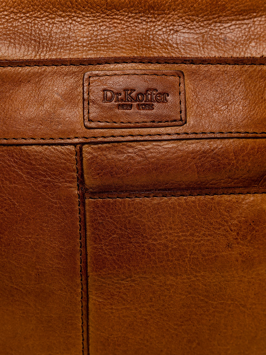 Сумка через плечо Dr.Koffer из натуральной кожи коричневая