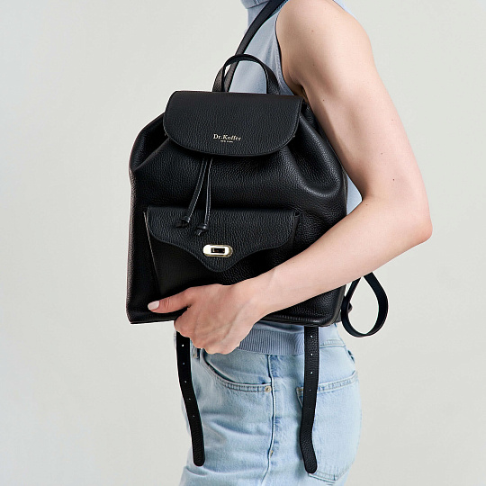 Рюкзак Dr. Koffer из натуральной кожи черный