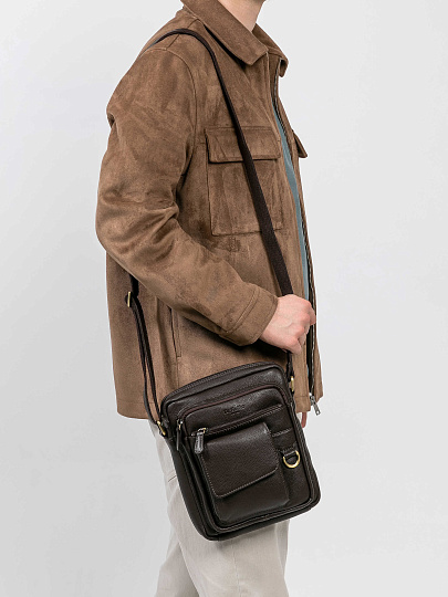 Сумка через плечо Dr.Koffer из натуральной кожи коричневая