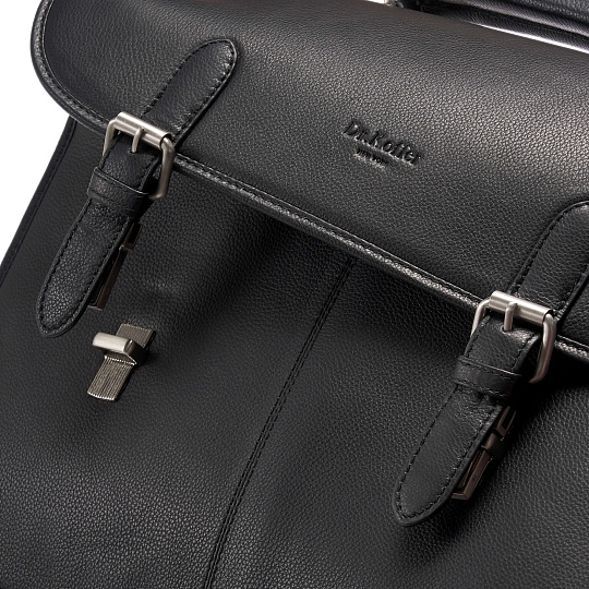 Портфель Dr.Koffer из натуральной кожи черный