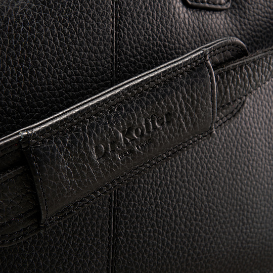 Деловая сумка Dr.Koffer из натуральной кожи черная