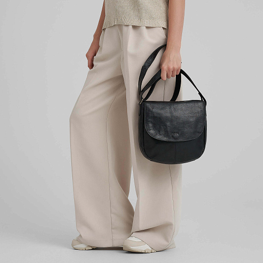 Женская сумка Dr.Koffer из натуральной кожи чёрная