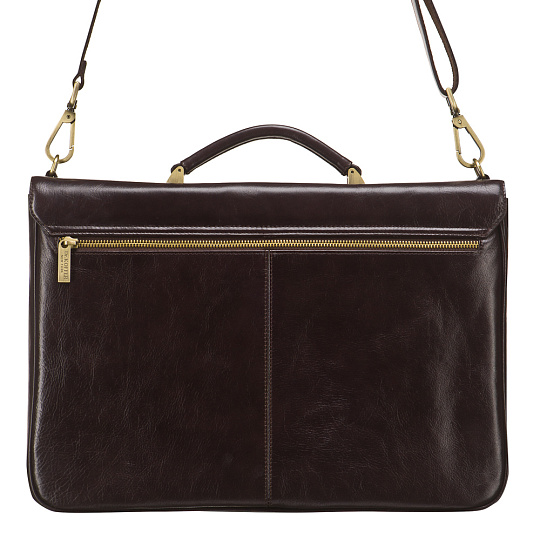 Портфель Dr.Koffer из натуральной кожи темно-коричневый