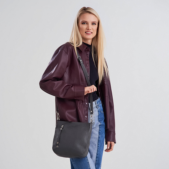 Женская сумка Dr. Koffer из натуральной кожи серая