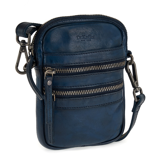 Сумка через плечо Dr.Koffer из натуральной кожи синяя