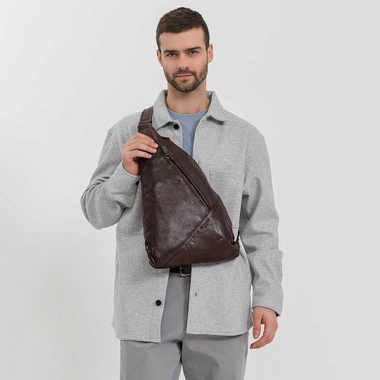 Рюкзак Dr.Koffer из натуральной кожи темно-коричневый