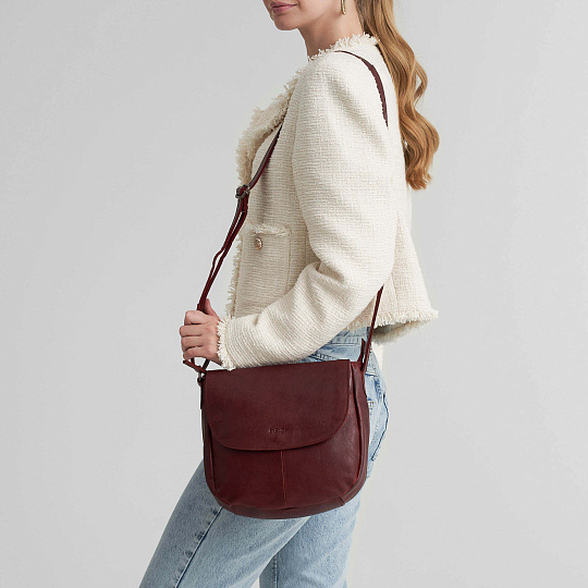 Женская сумка Dr. Koffer из натуральной кожи бордовая