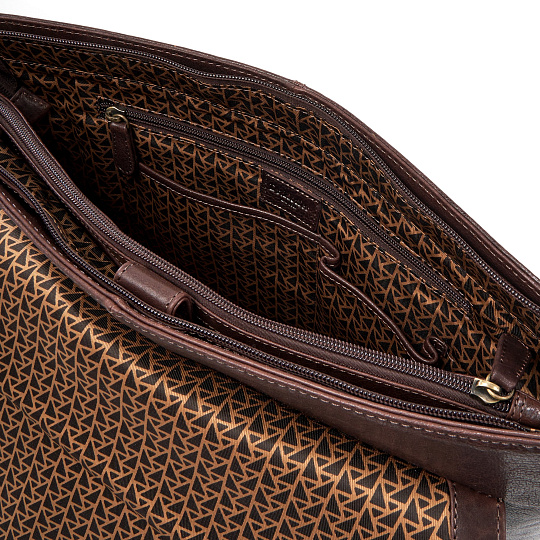 Портфель Dr.Koffer из натуральной кожи темно-коричневый