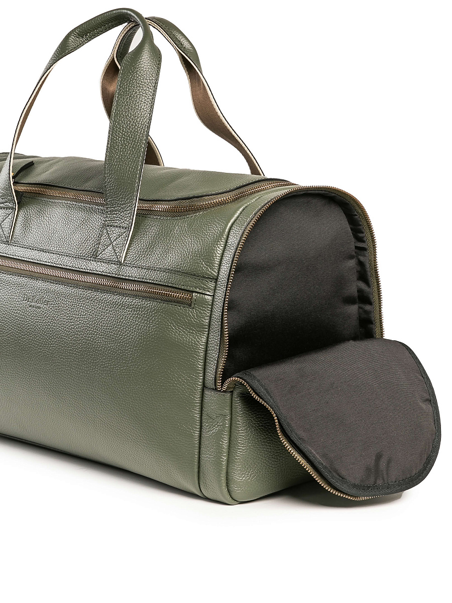 Дорожная сумка Dr. Koffer из натуральной кожи зеленая